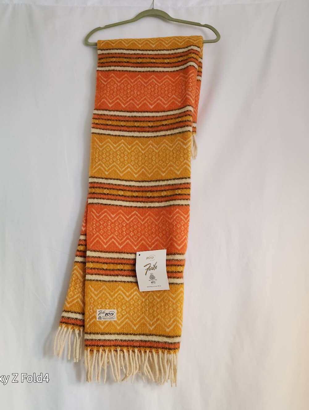 Handwoven Orange & Yellow Decorative Throw Blanket/ Faribo - Picture 6 of 16
